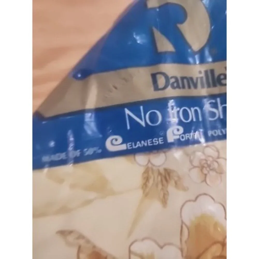 Vintage Danville Retro Double Flat Sheet Floral Pattern, No Iron, 81 X 96 In NEW